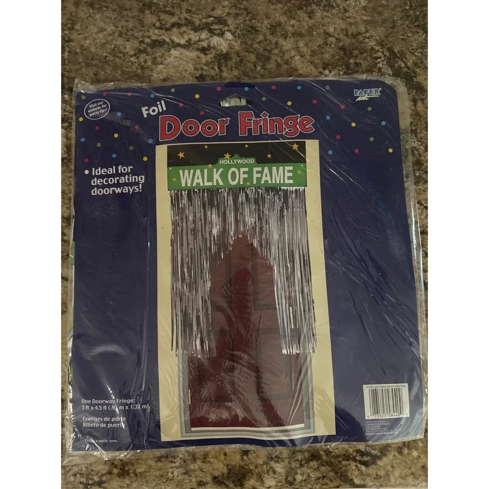 Paper Art Hollywood Walk of Fame Silver Foil Door Fringe Party Decoration